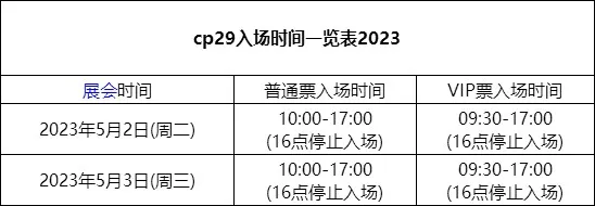 cp29什么时候入场 cp29入场时间-应用教程