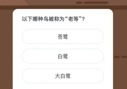 以下哪种鸟被称为老等？微博森林驿站2月2日今日答题答案-新浪微博教程