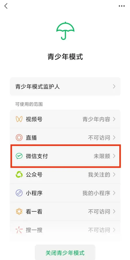 微信青少年模式怎么设置限制付款-微信青少年模式设置限制付款的方法是什么