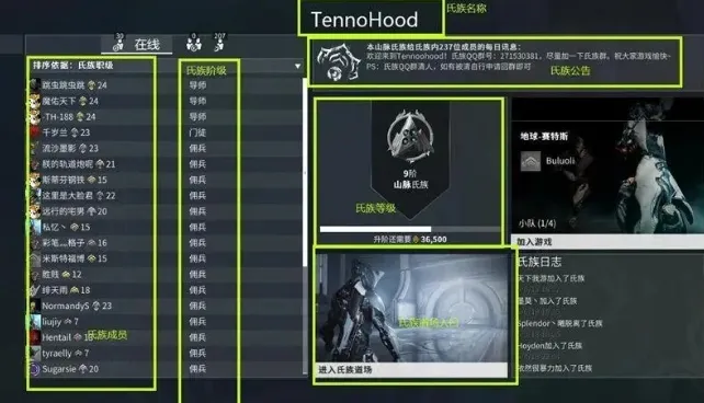 星际战甲手游氏族怎么玩 星际战甲手游氏族玩法介绍