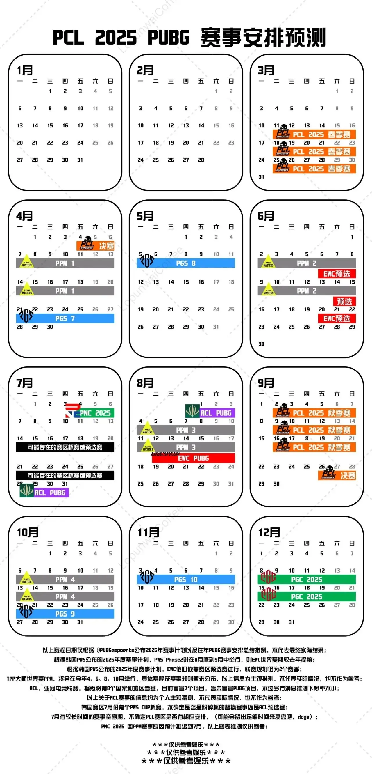 绝地求生2025PCL春季赛程预测